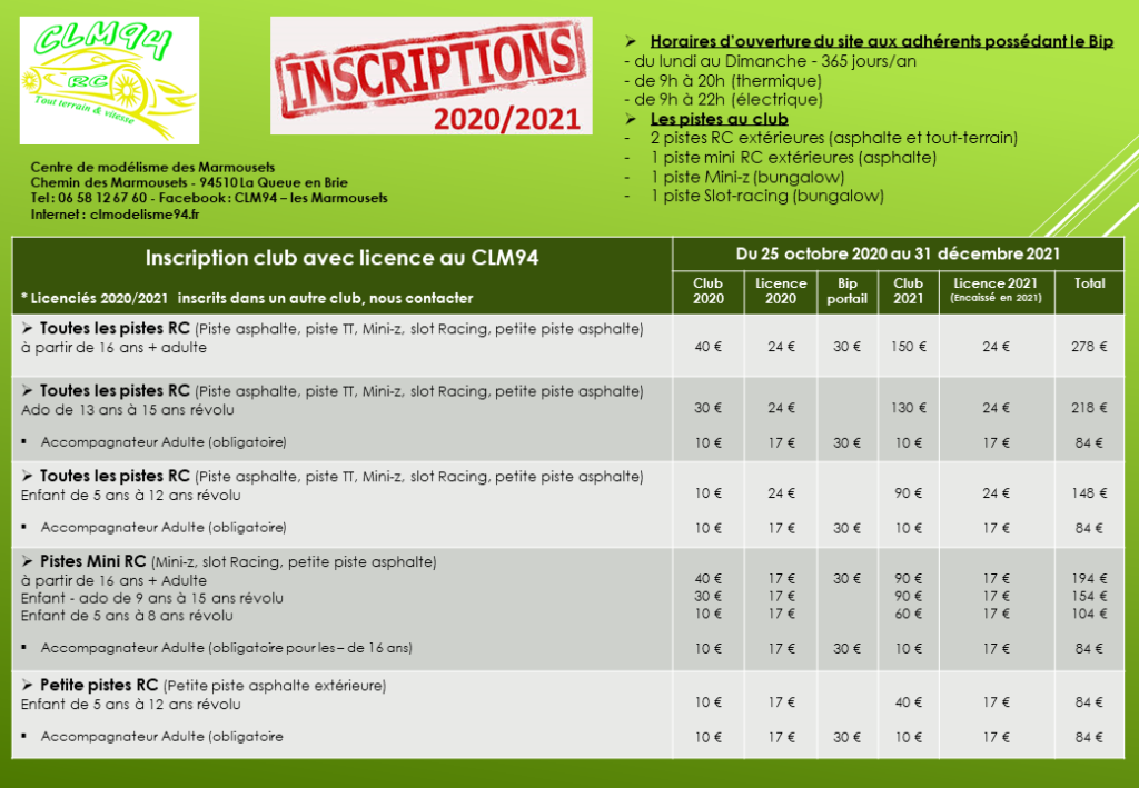 Offre inscription fin 2020